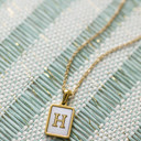 H Gold Mother of Pearl Initial Letter Necklace