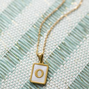 O Gold Mother of Pearl Initial Letter Necklace