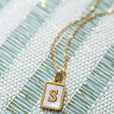 S Gold Mother of Pearl Initial Letter Necklace