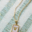 W Gold Mother of Pearl Initial Letter Necklace