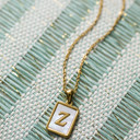 Z Gold Mother of Pearl Initial Letter Necklace