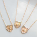 B Initial Letter Heart Necklace