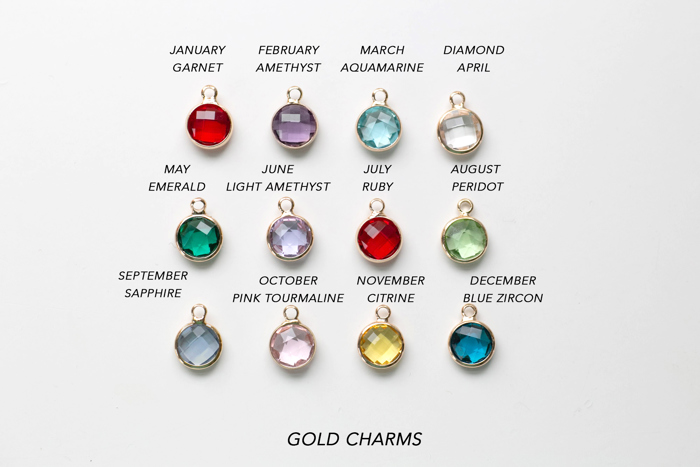 Heart Clasp Birthstone Charm Necklace