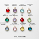  Heart Clasp Birthstone Charm Necklace