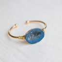 Blue Geode Bangle Bracelet