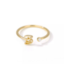 B Gold Initial Letter Ring