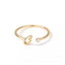 C Gold Initial Letter Ring