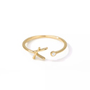 K Gold Initial Letter Ring