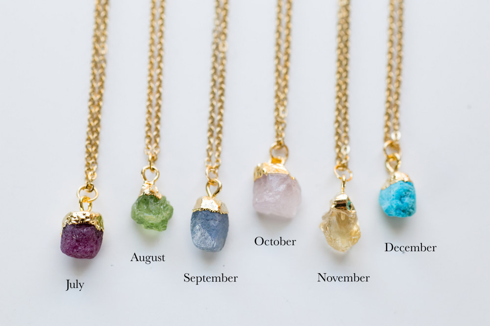 Natural Gemstone Birthstone Necklace