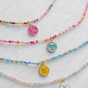  Initial Letter Beaded Choker Necklace