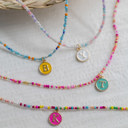  Initial Letter Beaded Choker Necklace