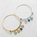  Birthstone Charm Bangle Bracelet