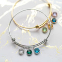  Birthstone Charm Bangle Bracelet