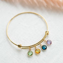 Gold-Plated Birthstone Charm Bangle Bracelet