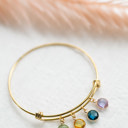  Birthstone Charm Bangle Bracelet