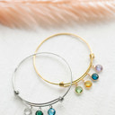  Birthstone Charm Bangle Bracelet