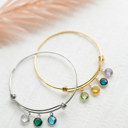  Birthstone Charm Bangle Bracelet