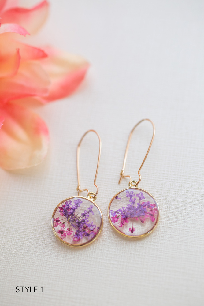 Pressed Flower Earrings