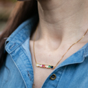  Colorful Rainbow CZ Rhinestone Necklace