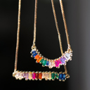  Colorful Rainbow CZ Rhinestone Necklace