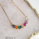 Style 2 Colorful Rainbow CZ Rhinestone Necklace