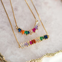  Colorful Rainbow CZ Rhinestone Necklace