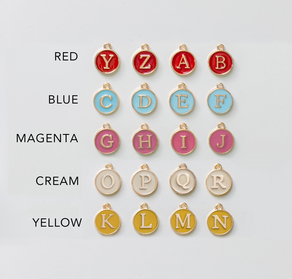 Colorful Initial Charm Necklace