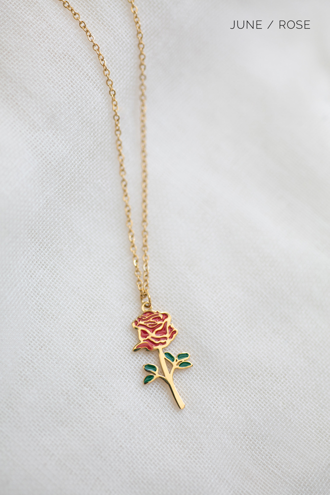 Colorful Birth Flower Necklace