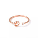 D Rose Gold Initial Letter Ring