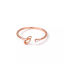 E Rose Gold Initial Letter Ring