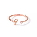 I Rose Gold Initial Letter Ring