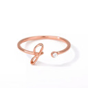 J Rose Gold Initial Letter Ring