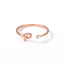 P Rose Gold Initial Letter Ring