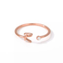 R Rose Gold Initial Letter Ring