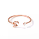 S Rose Gold Initial Letter Ring