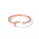 T Rose Gold Initial Letter Ring