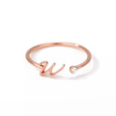 W Rose Gold Initial Letter Ring