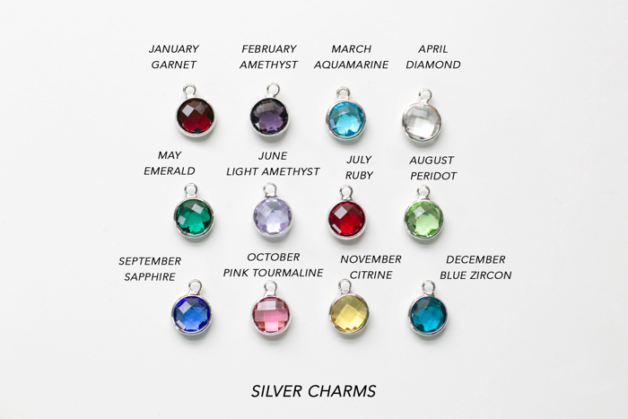 Birthstone Charm Bangle Bracelet