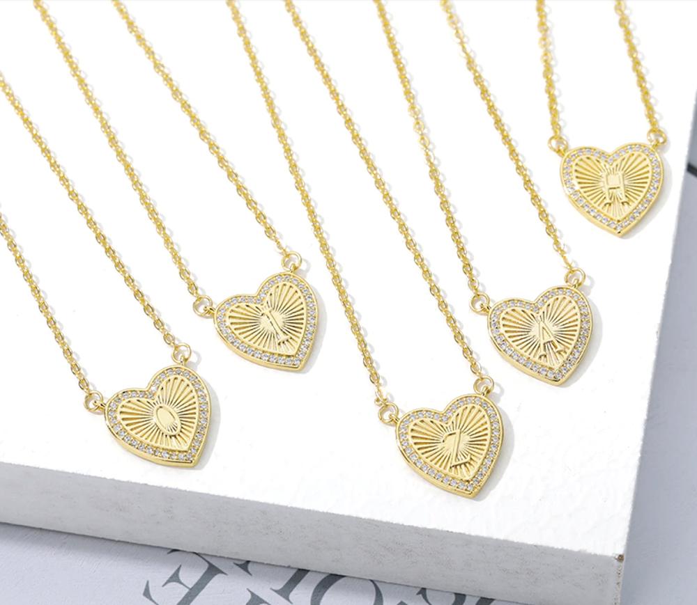 Initial Letter Heart Necklace