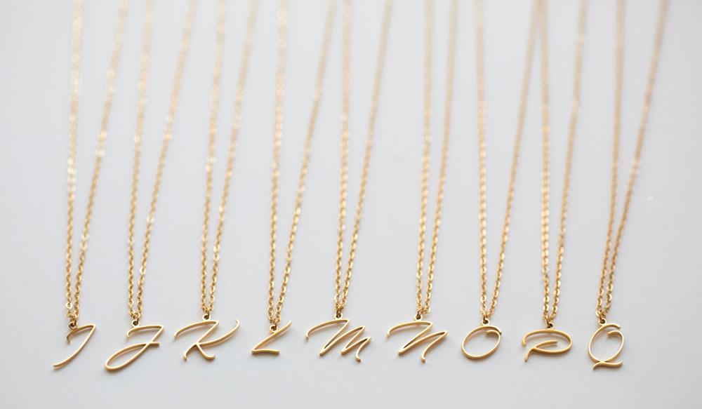 Cursive Initial Letter Necklace