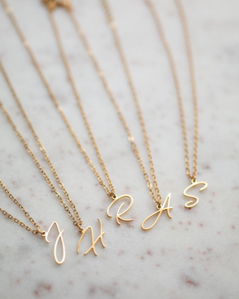 Cursive Initial Letter Necklace