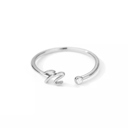 N Silver Initial Letter Ring