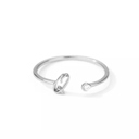 Q Silver Initial Letter Ring