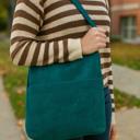  Teal Corduroy Tote Bag | Everyday Shoulder Bag | Boho Fall Handbag