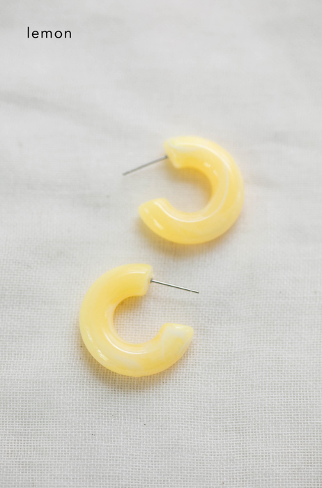 Pretty Pastel Resin Hoop Earrings