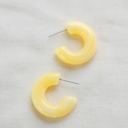 Yellow Pretty Pastel Resin Hoop Earrings