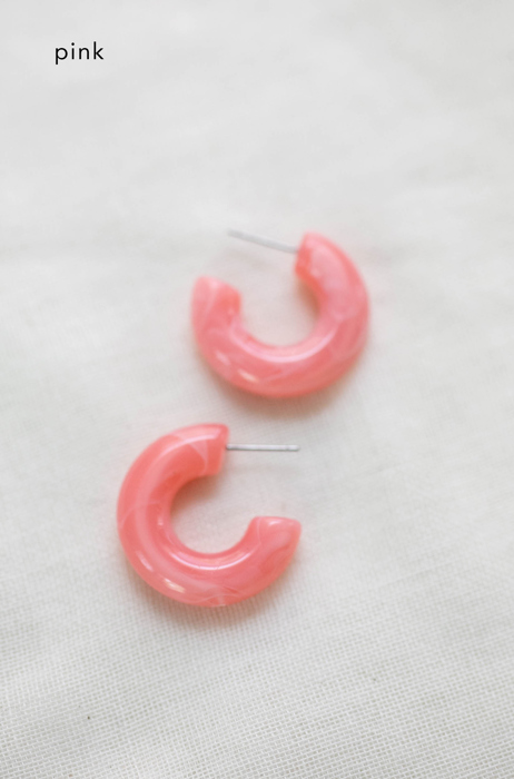 Pretty Pastel Resin Hoop Earrings