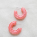 Pink Pretty Pastel Resin Hoop Earrings