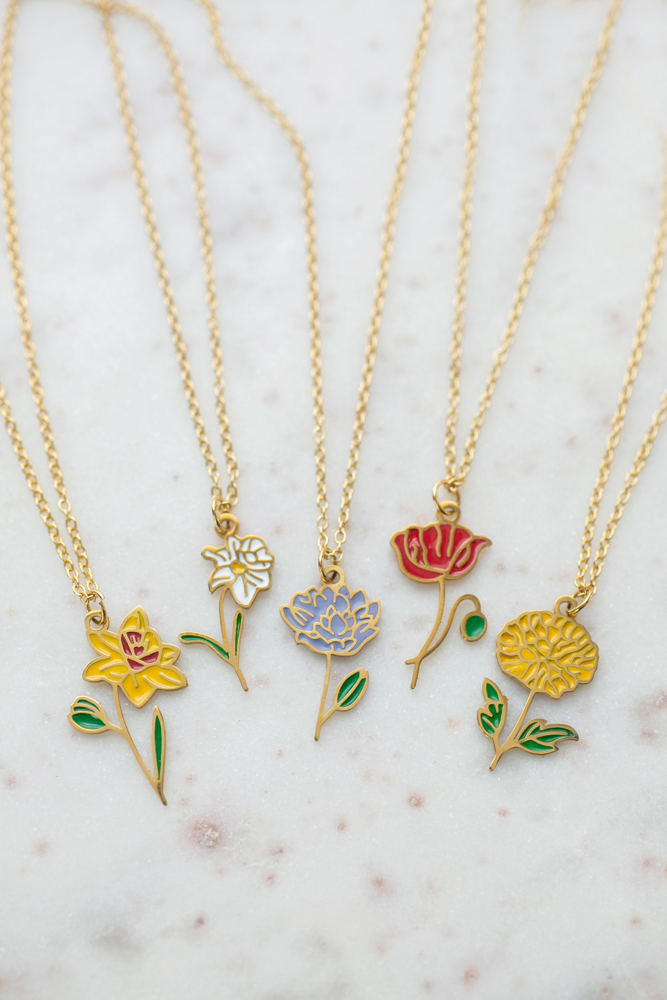 Colorful Birth Flower Necklace