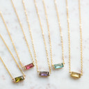  Baguette Birthstone Necklace